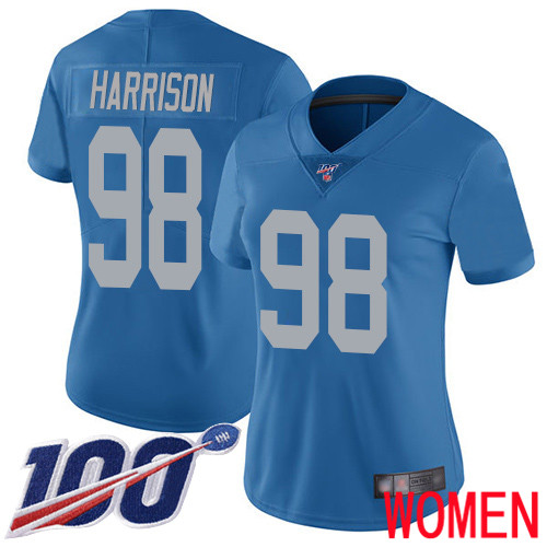 Detroit Lions Limited Blue Women Damon Harrison Alternate Jersey NFL Football 98 100th Season Vapor Untouchable